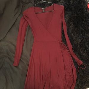 Maroon wrap dress from Forever 21!